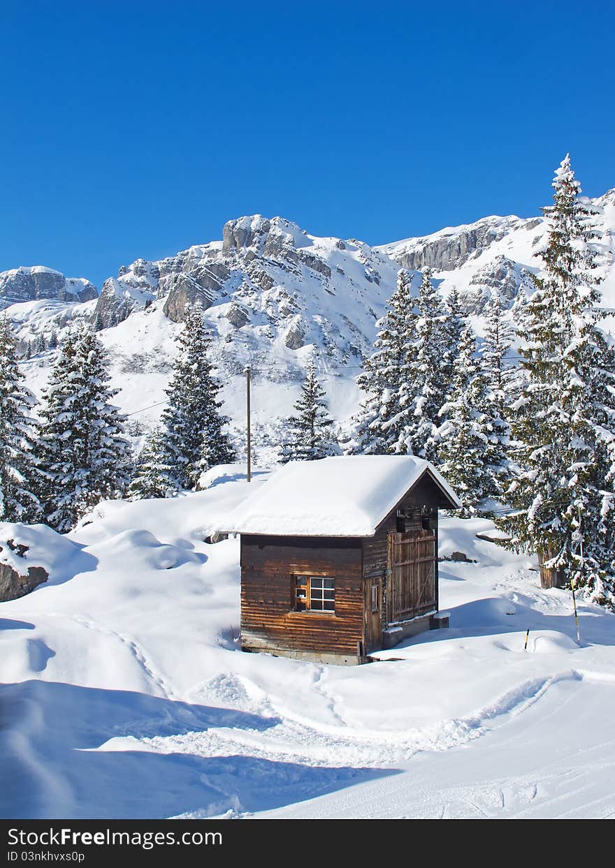 Winter in the swiss alps, Switzerland. Winter in the swiss alps, Switzerland