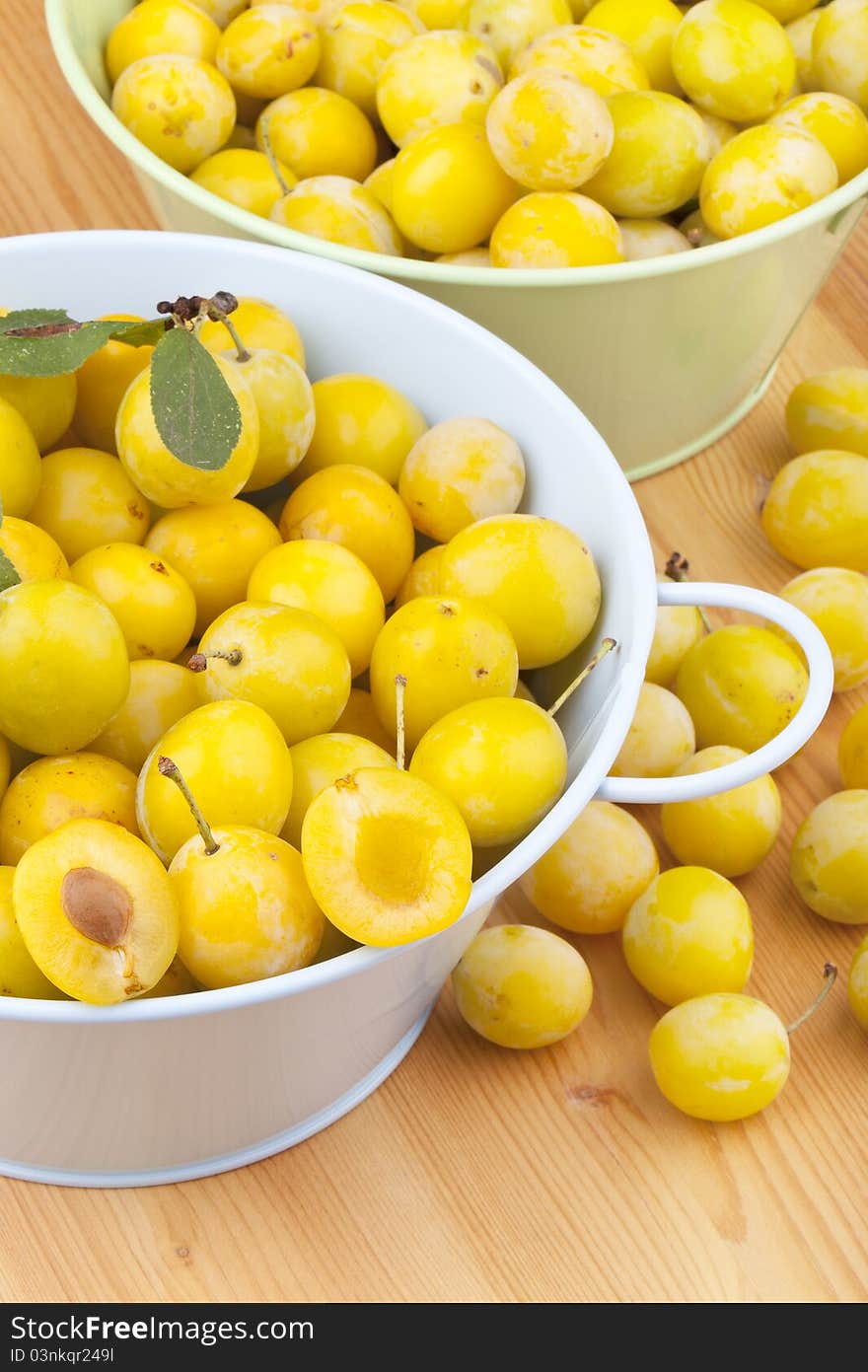 Small yellow plums