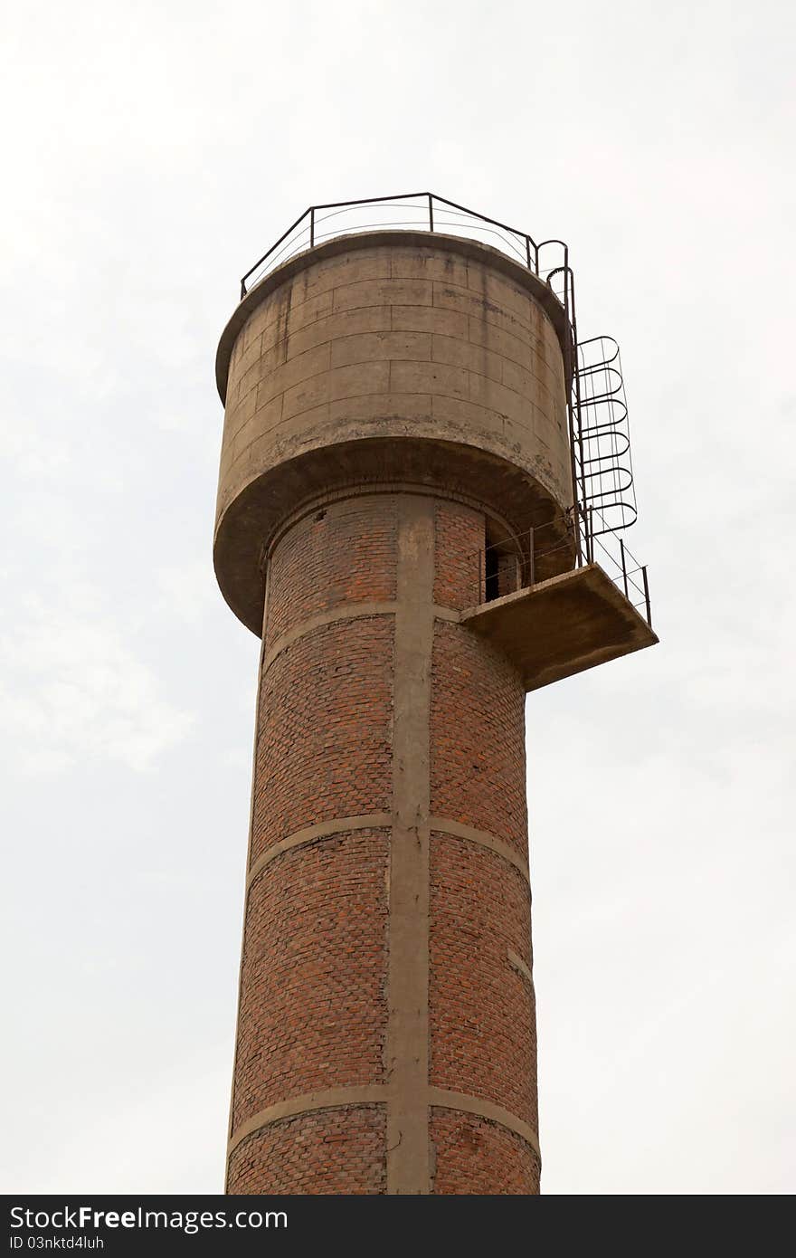 Red brick storage water tower in china