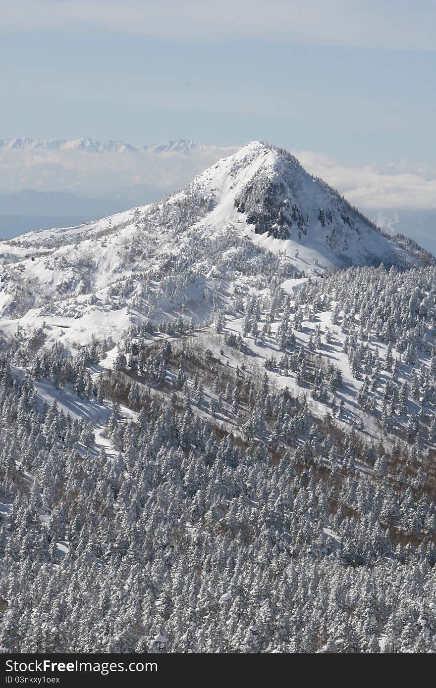 Snow mountains in Nagano Japan