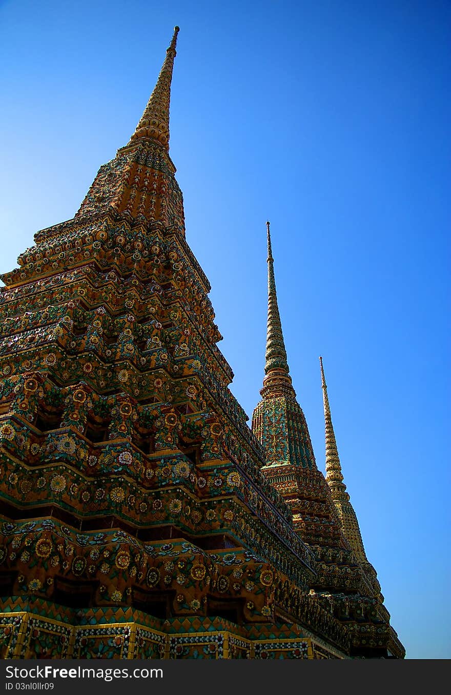 Colorful Budhist Piked Temple