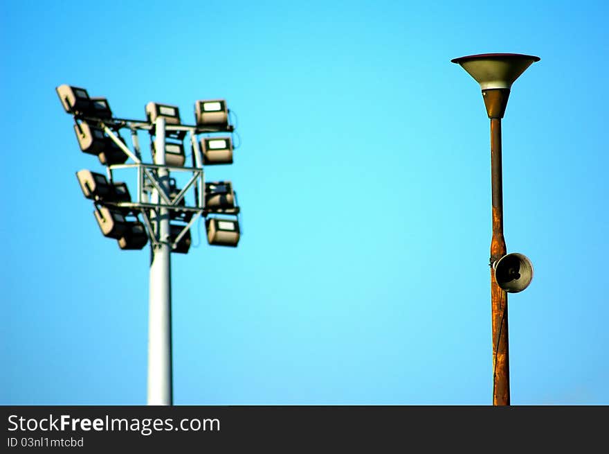 Megaphone on a street light