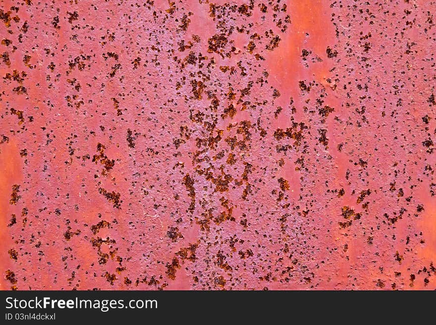 Closeup of rusty iron plate