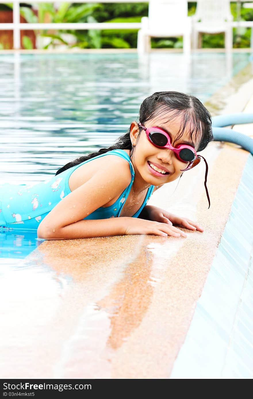 Girl Have Fun In The Pool