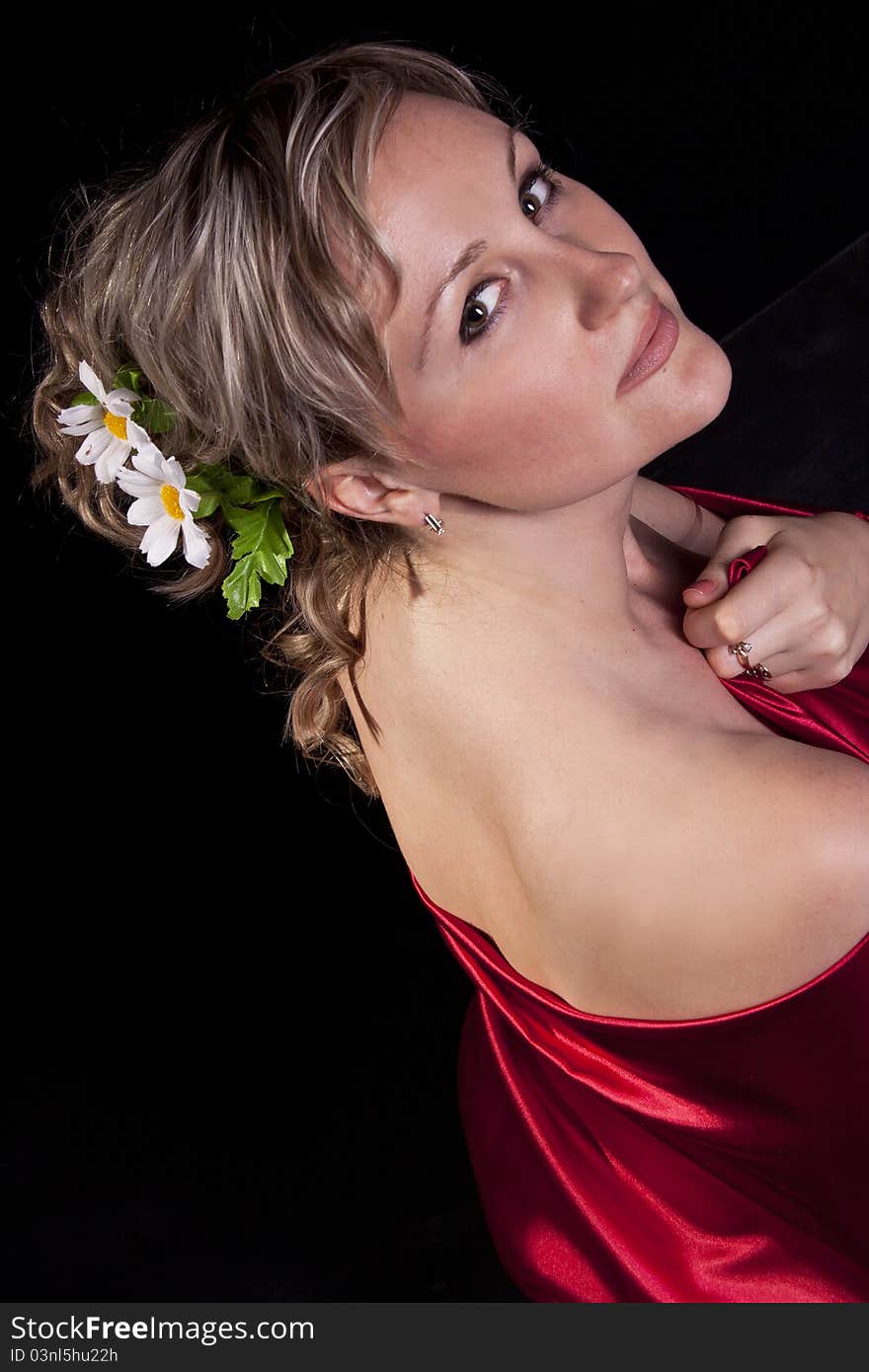 Portrait of a beautiful young woman in studio