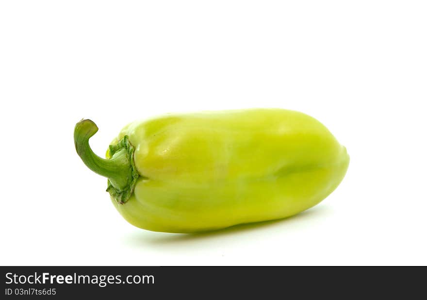 Green peppers on a white background