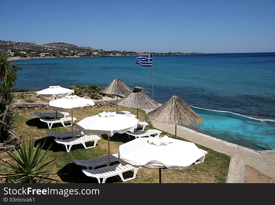 A small beach in Greece on the island of Rhodes