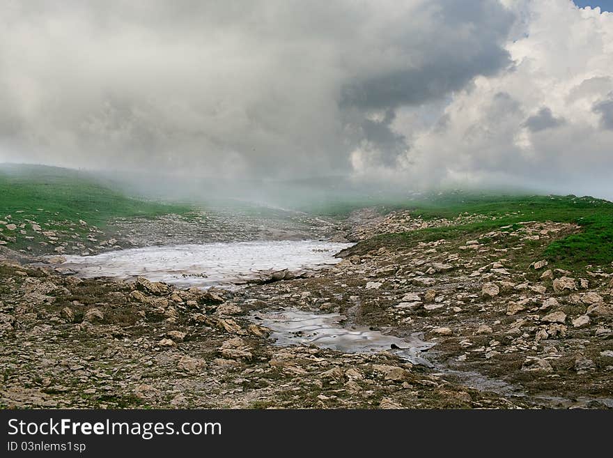 Beauty landscape background with clouds