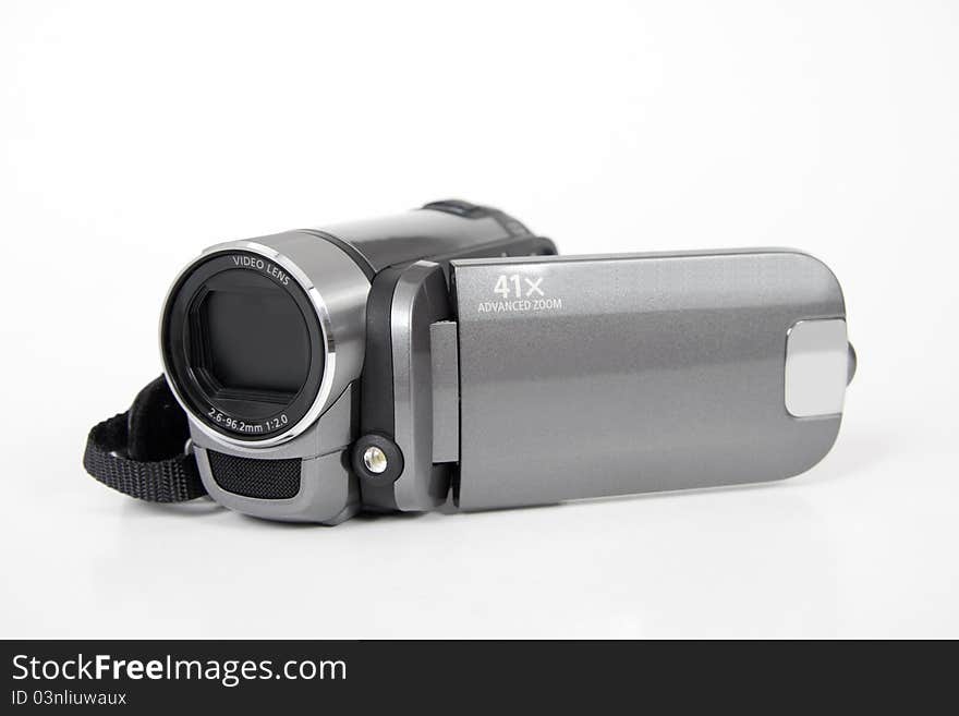 Video camera on white background. Video camera on white background