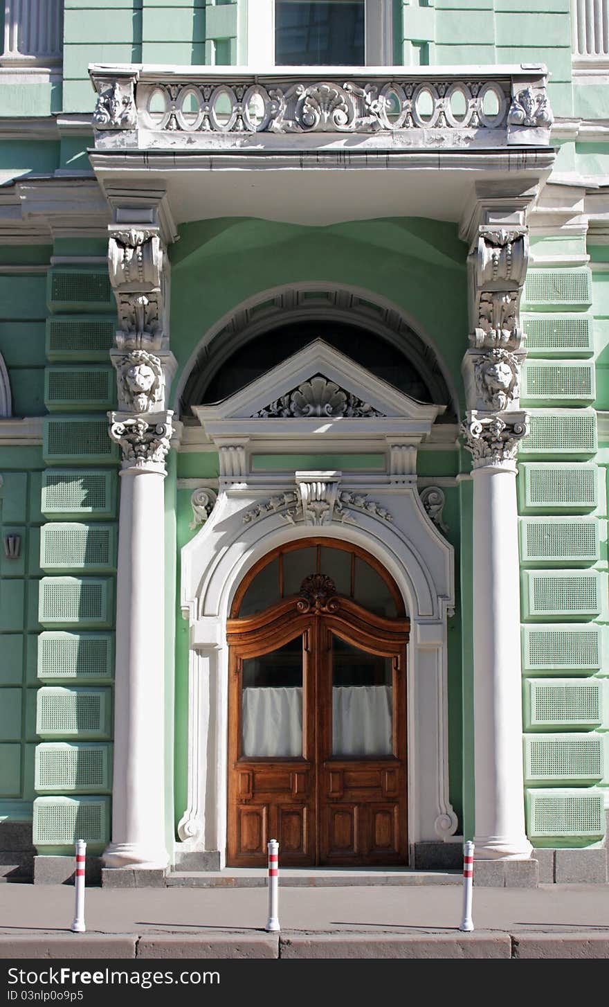 Old front door with beautiful moulding. Old front door with beautiful moulding