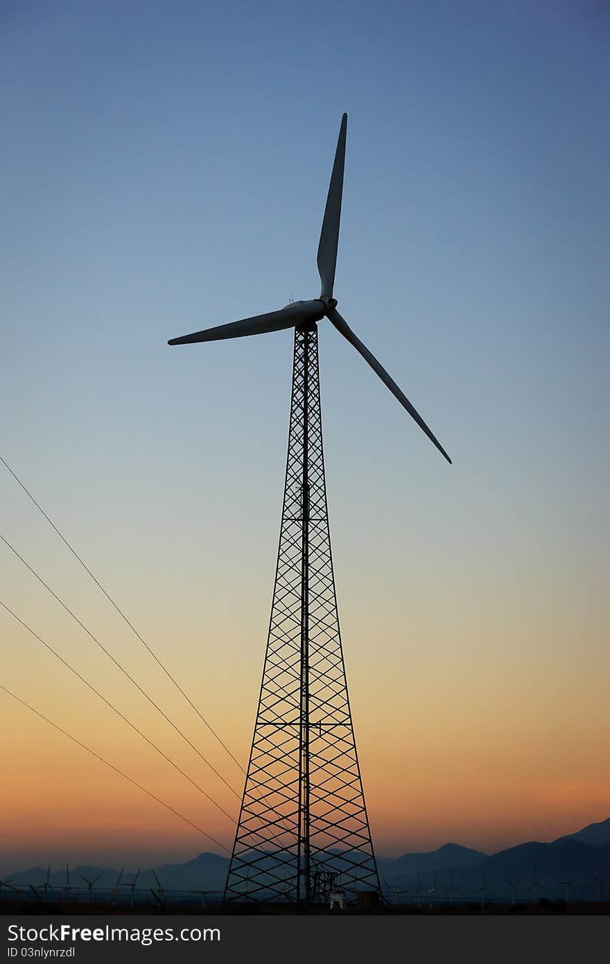 Electricity generating windmill, Palm Springs, California. Electricity generating windmill, Palm Springs, California