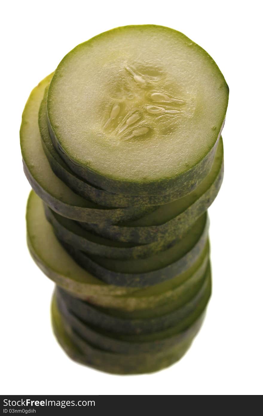 Pile of cucumber slices