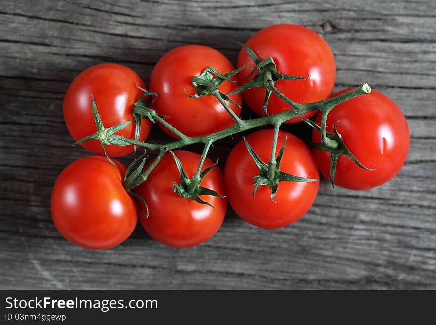 Dewy red tomatoes