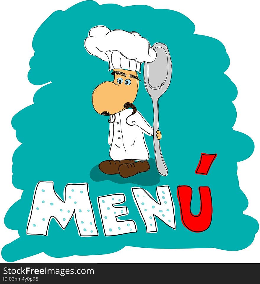 Vector menu pattern with italian chef