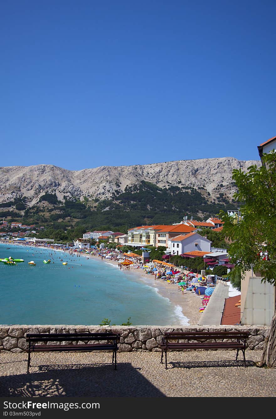 A view over the bay of baska croatia