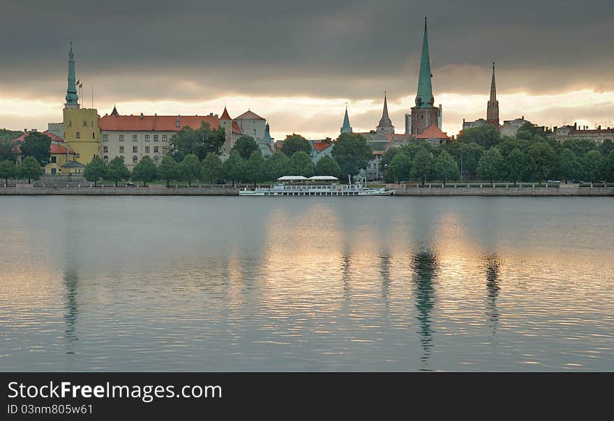 Riga castle on quay of Daugava river in Riga, Latvia. Riga castle on quay of Daugava river in Riga, Latvia.