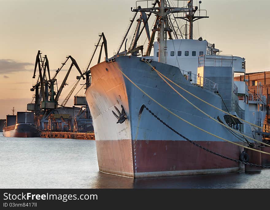 Evening in Riga port, Latvia. Evening in Riga port, Latvia.