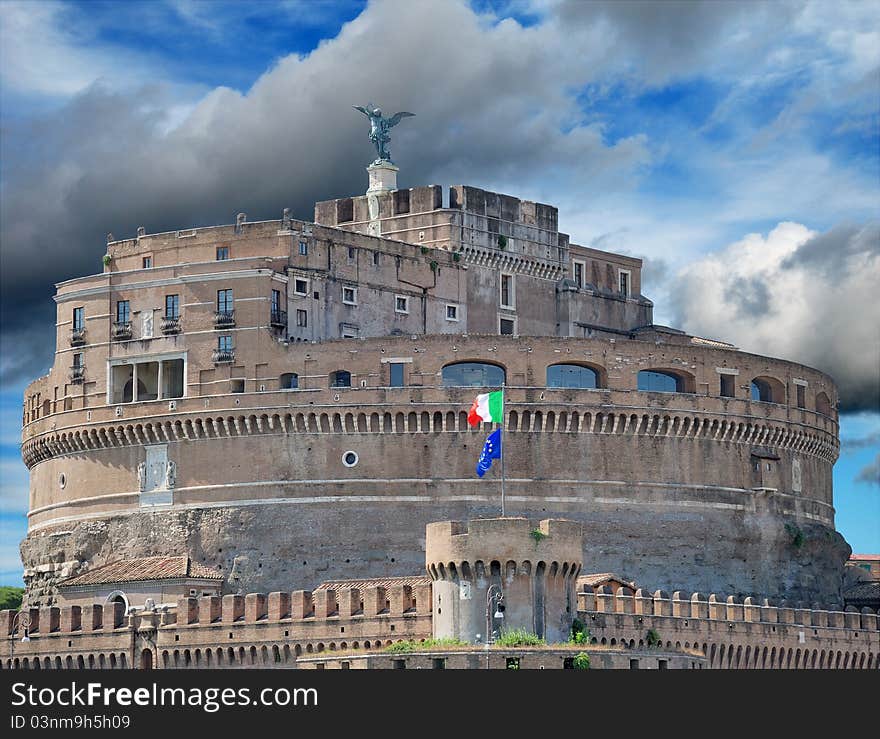 The Sant Angelo Castle in Rome, Italy. The Sant Angelo Castle in Rome, Italy.