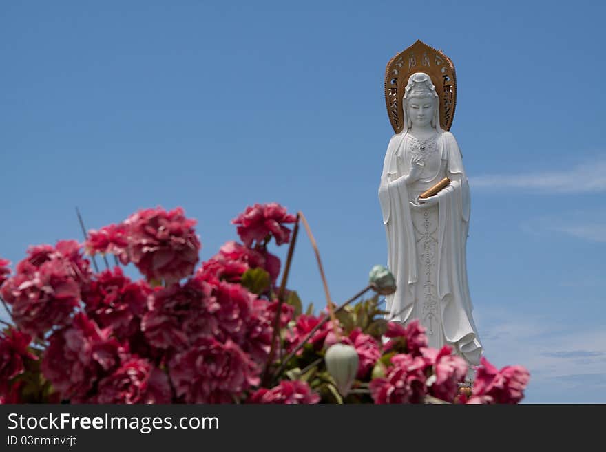 Statue of goddess Gualin in the Buddhist temple complex Nan Shan