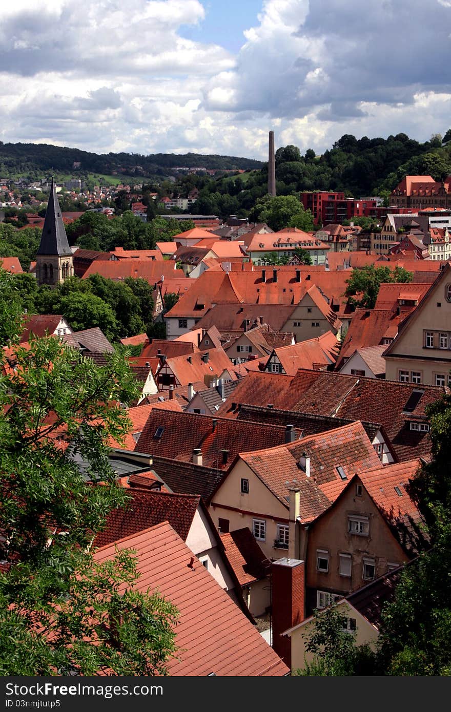 Panoramic view of Tuebingen, Germany