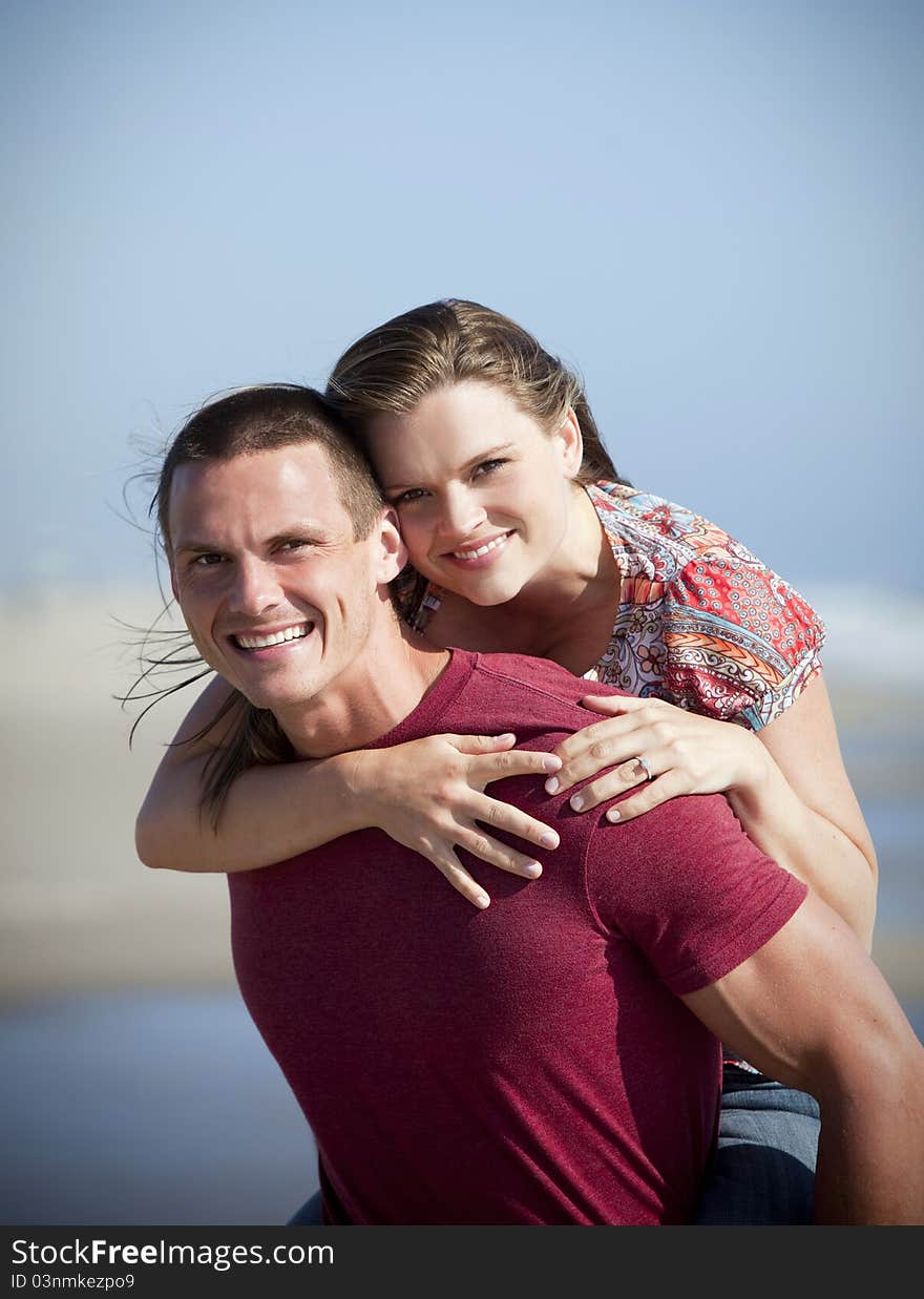 Loving couple at the beach