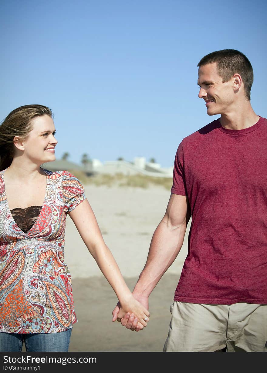 Loving couple at the beach