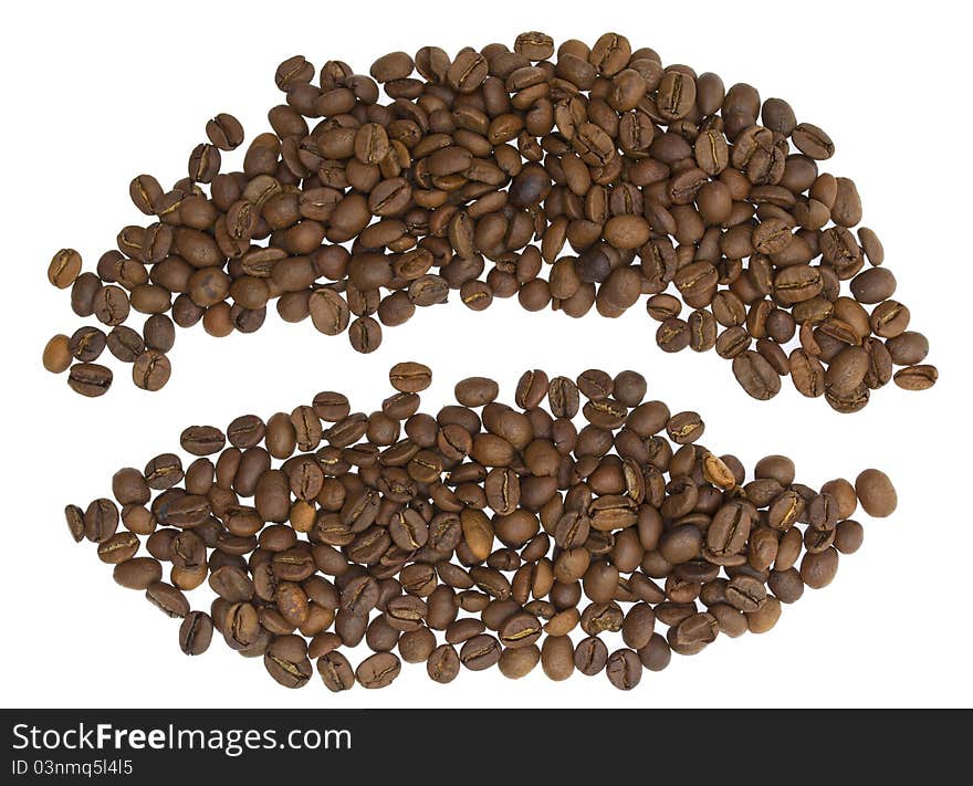 Coffee Beans On White Background