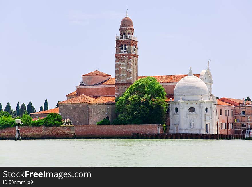 Cemetery at San Michele island in Venice, Italy