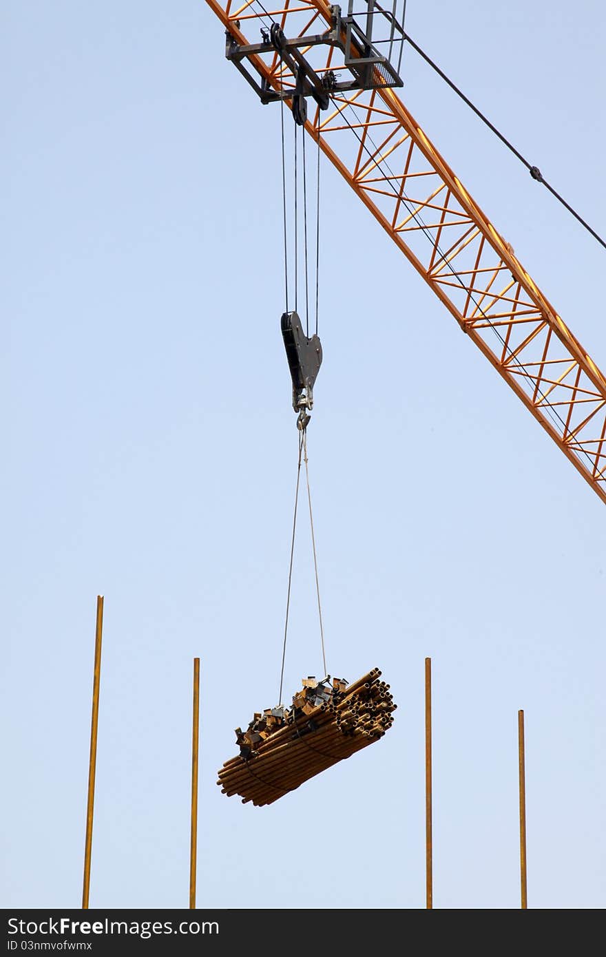 Crane tower at the construction site