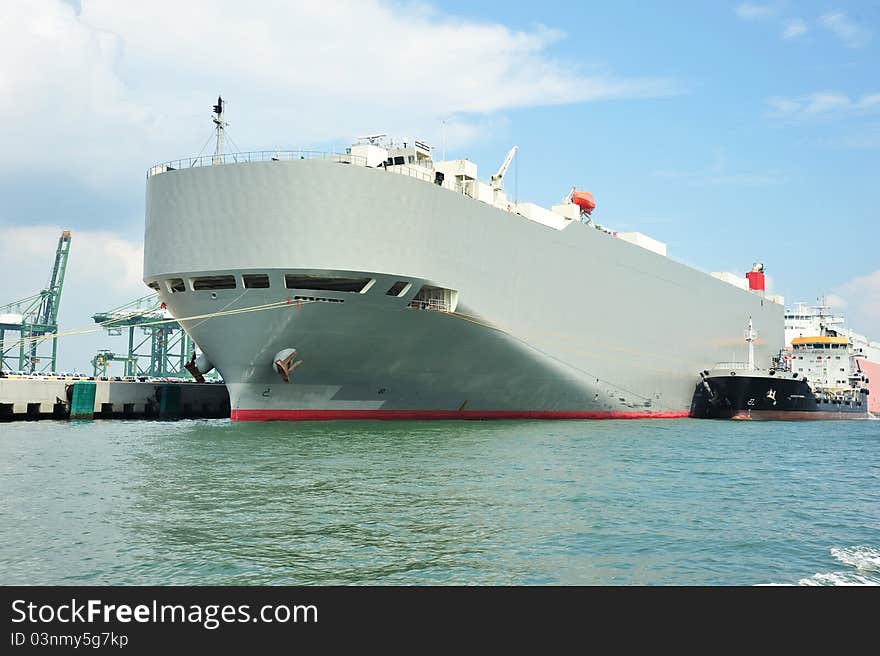 Cargo Ship At A Port