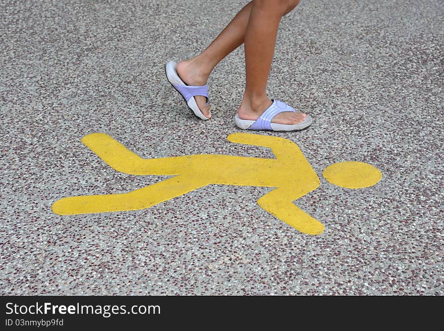 Yellow Walking Sign