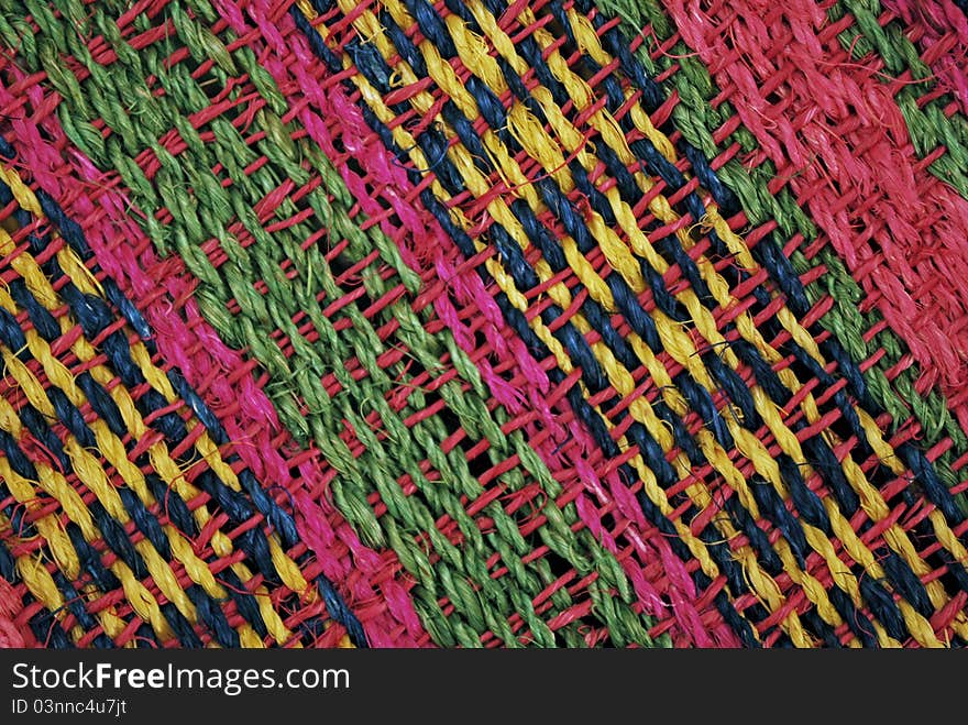 Part of a handwoven colorful handbag from Mexico. Part of a handwoven colorful handbag from Mexico