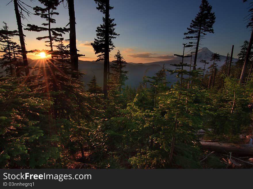 Beautiful Vista of Mount Hood in Oregon, USA.