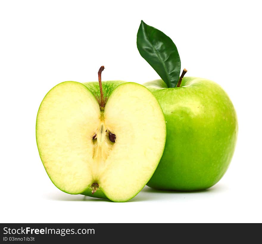 Green apple isolated on a white background