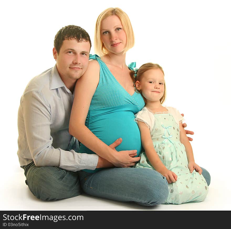 Happy family on white background. Happy family on white background