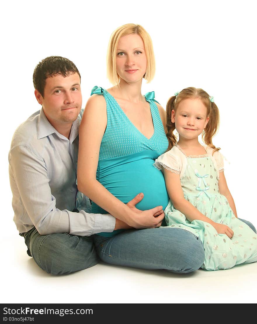 Happy family on white background. Happy family on white background