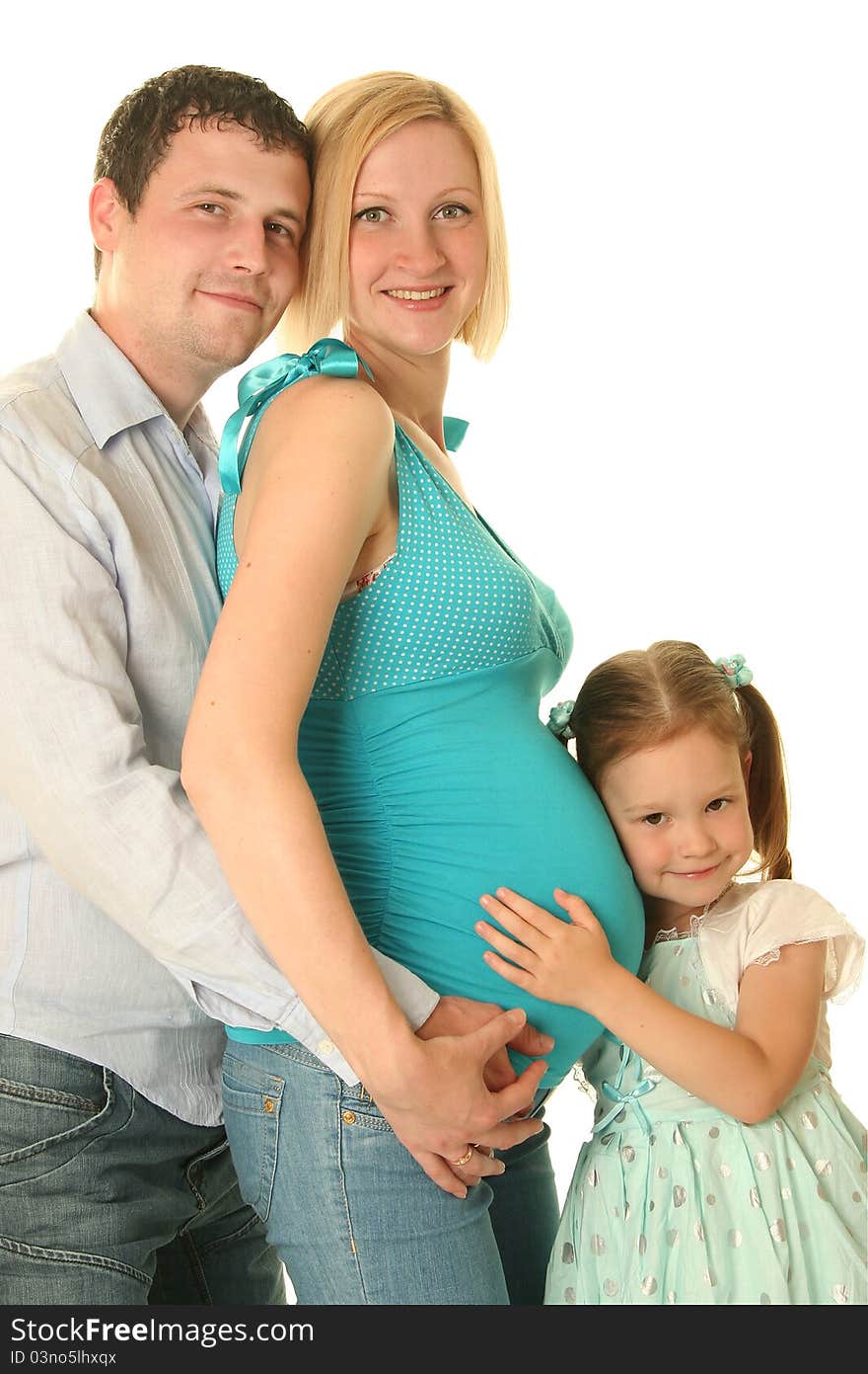 Happy family on white background. Happy family on white background