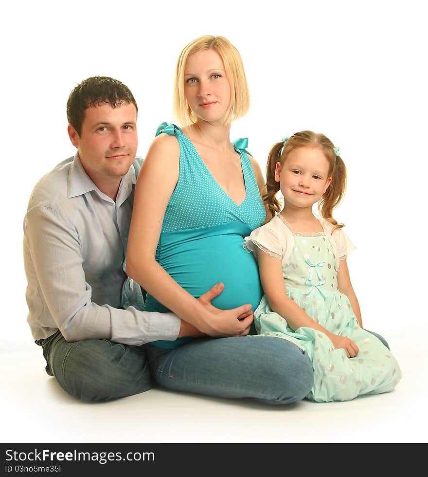 Happy family on white background. Happy family on white background