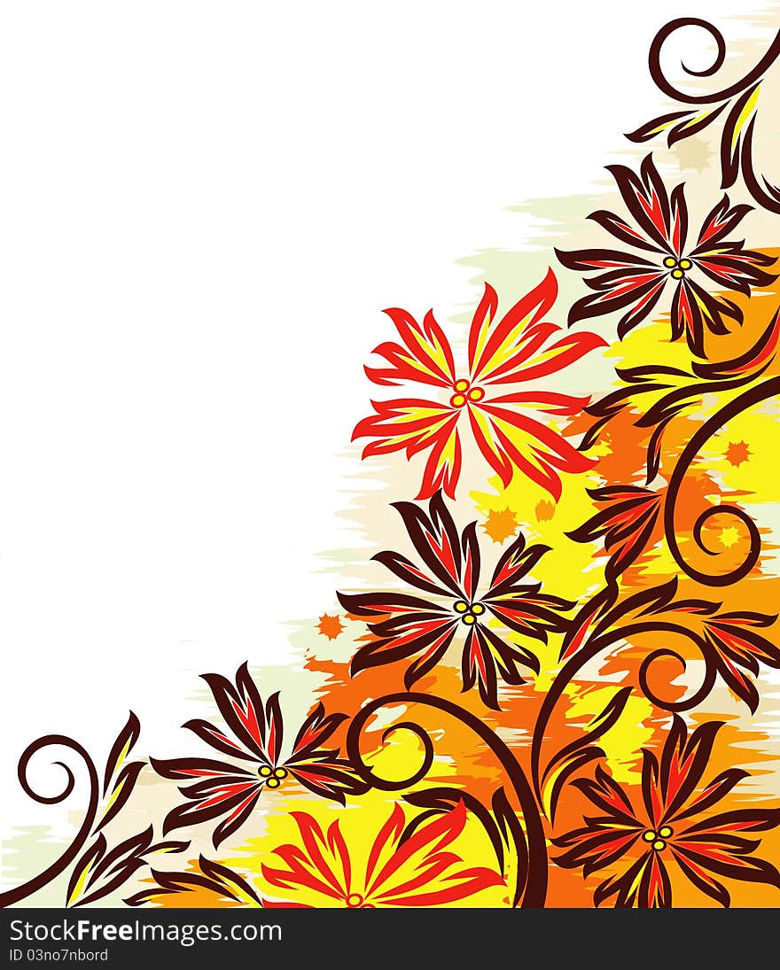 Abstract colorful autumn pattern with grunge effects. Abstract colorful autumn pattern with grunge effects