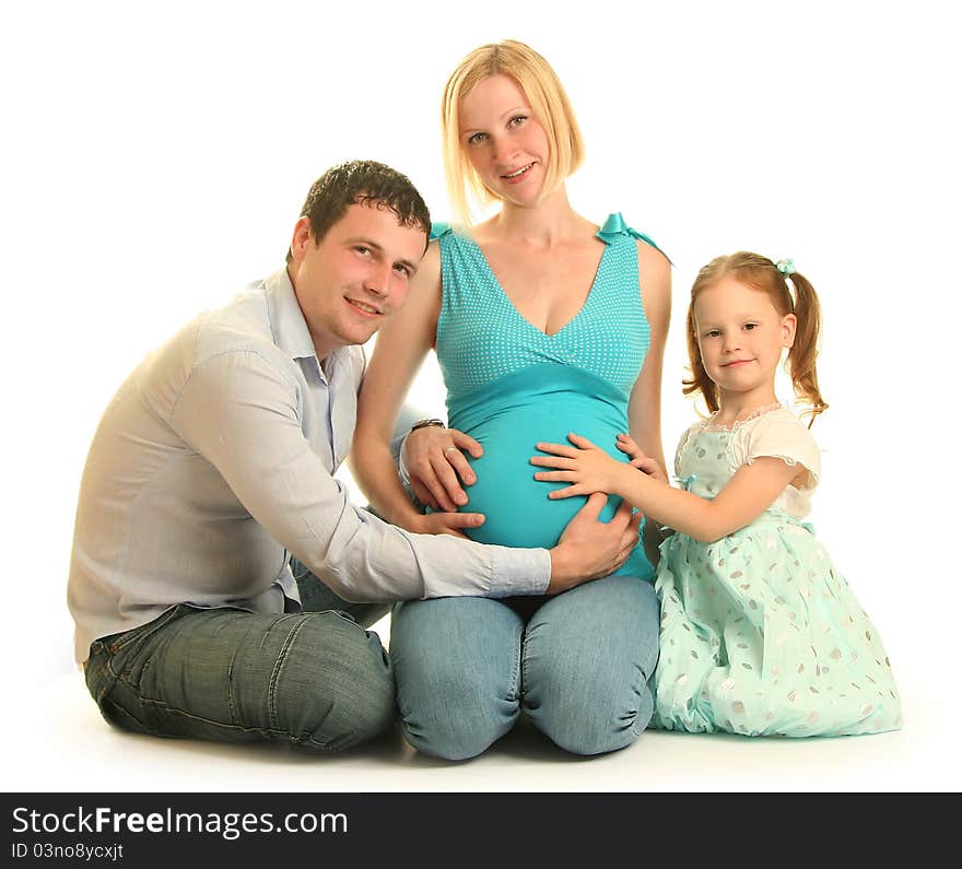 Happy family on white background. Happy family on white background