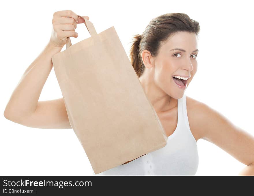 Happy Woman With Bag