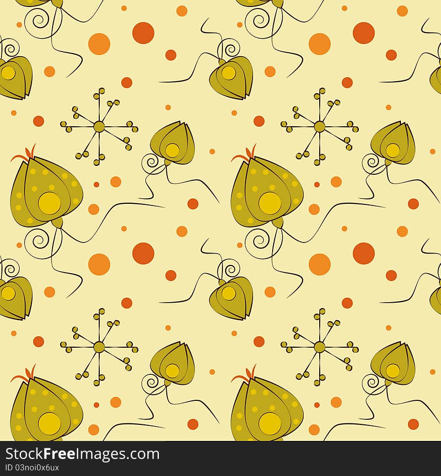 Retro flowers seamless background illustration. Retro flowers seamless background illustration