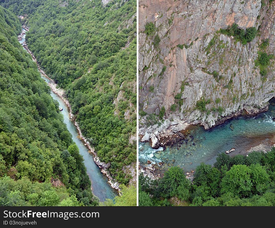 The view of Tara river canyon in Montenegro. The view of Tara river canyon in Montenegro