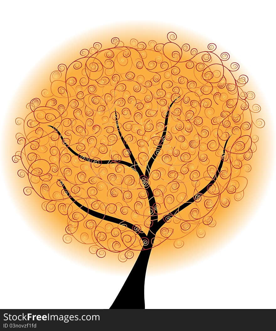 Abstract autumn tree, symbol of nature