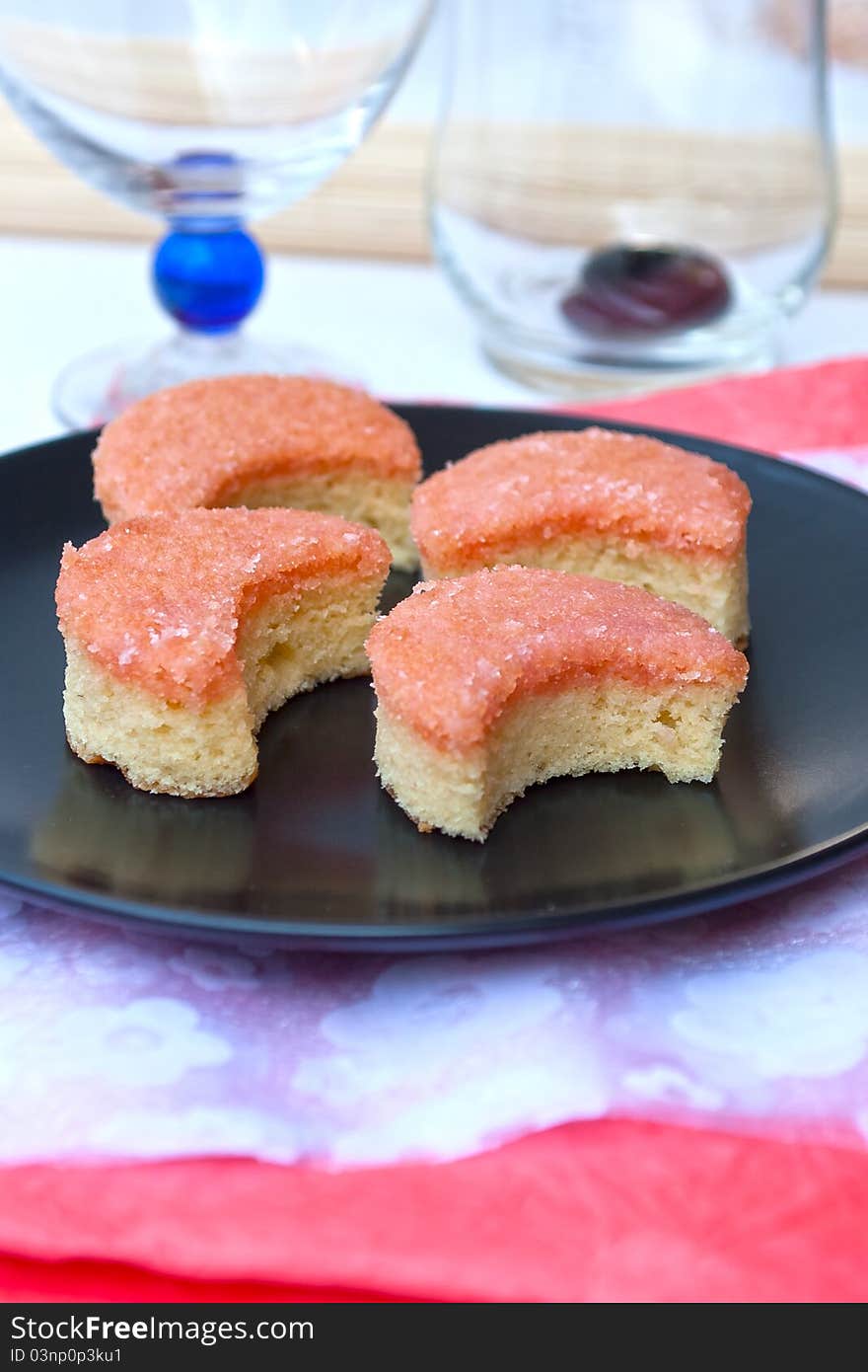 Four slice of fruit moon cookies