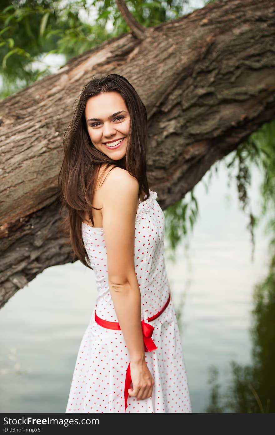 Natural Young Woman In The Countryside Portrait