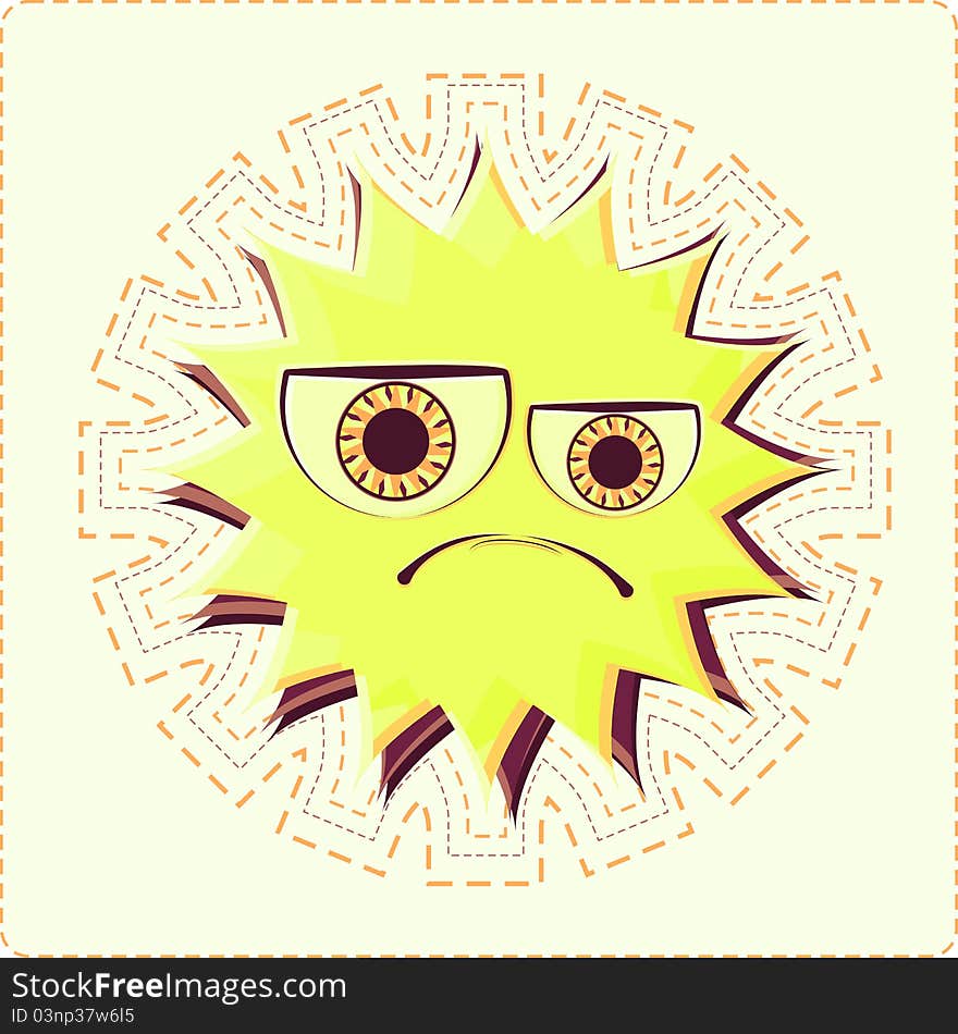 Fantasy sun over white. Vector illustration