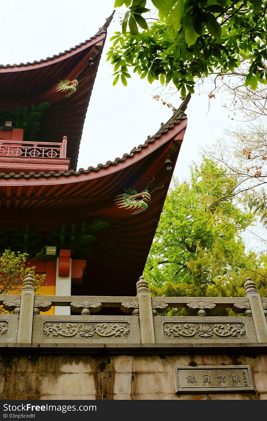 Pic was taken in hangzhou china, a beatiful city in srping, a temple with thousands year old