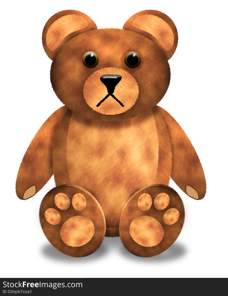 Illustration of a sad-looking toy bear against a white background. Illustration of a sad-looking toy bear against a white background