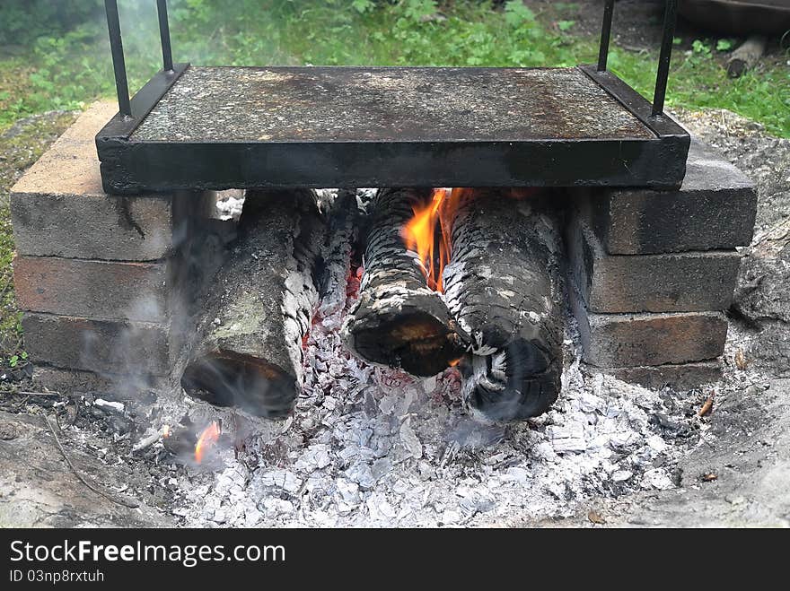 Grilling on stone